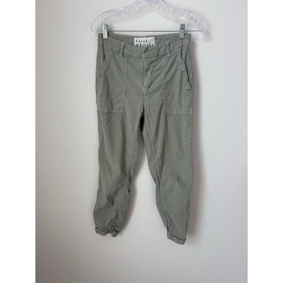 Frank & Eileen Jameson Sage Cotton Flax Blend Joggers Pants Size 2 - Picture 2 of 7